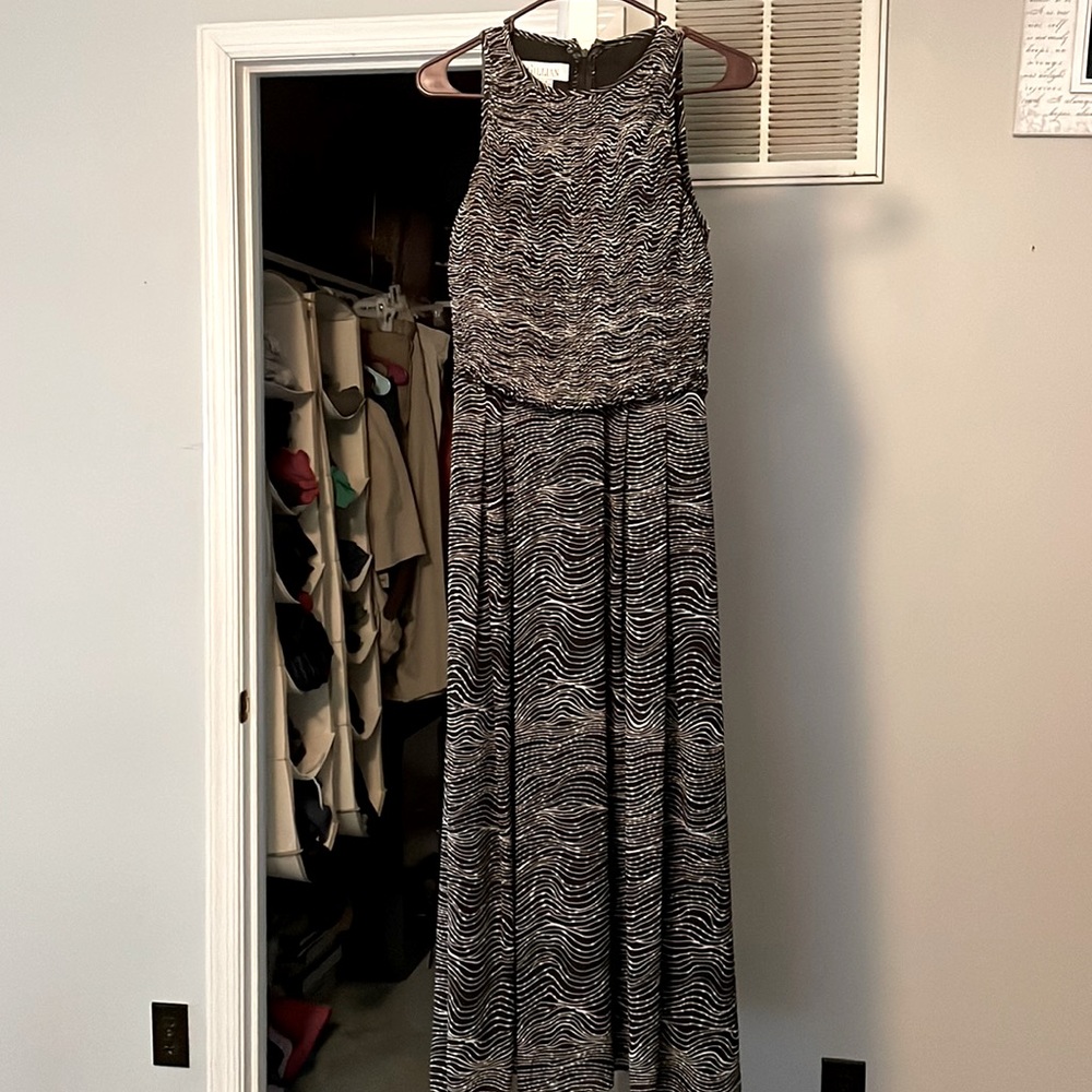 Gillian Black & White Maxi Evening Dress